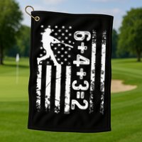 Baseball Saying 6+4+3=2 Double Play Baseball Player Golf Towel
