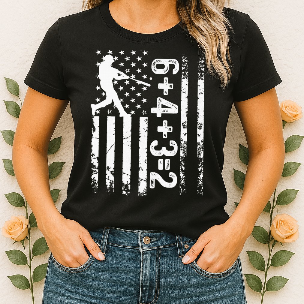 Baseball Saying 6+4+3=2 Double Play Baseball Player Womens T-Shirt