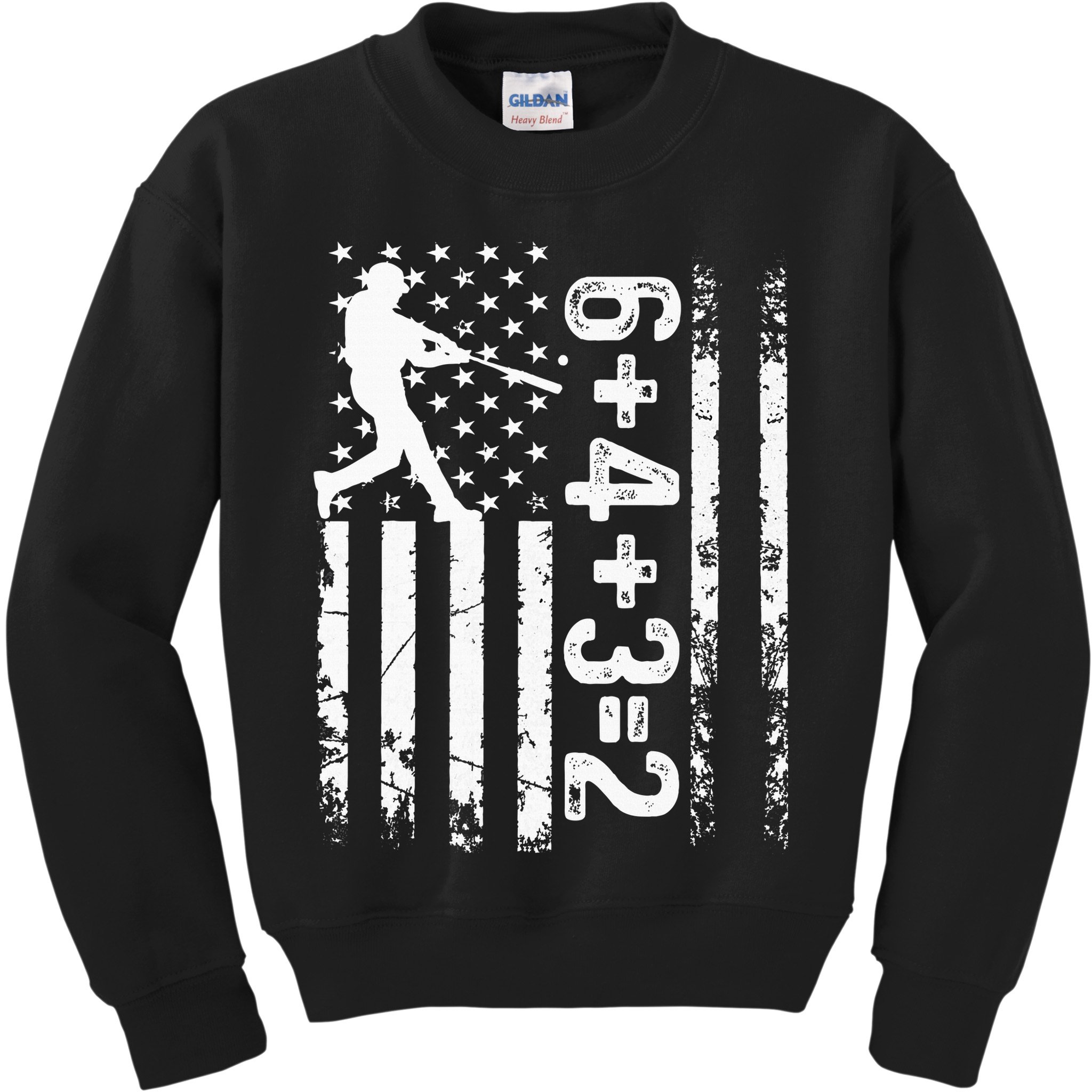 Baseball Saying 6+4+3=2 Double Play Baseball Player Kids Sweatshirt