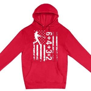 Baseball Saying 6+4+3=2 Double Play Baseball Player Premium Pullover Hoodie