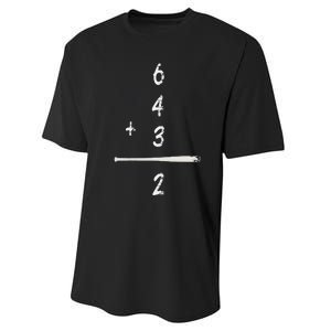 Baseball Saying 6+4+3=2 Double Play Baseball Performance Sprint T-Shirt