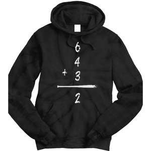 Baseball Saying 6+4+3=2 Double Play Baseball Tie Dye Hoodie