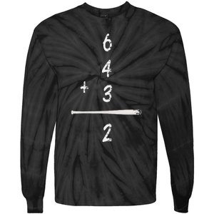 Baseball Saying 6+4+3=2 Double Play Baseball Tie-Dye Long Sleeve Shirt