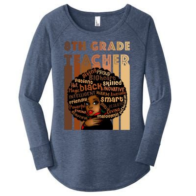 Black Smart 8th Grade Teacher Afro Love African American Gift Women's Perfect Tri Tunic Long Sleeve Shirt