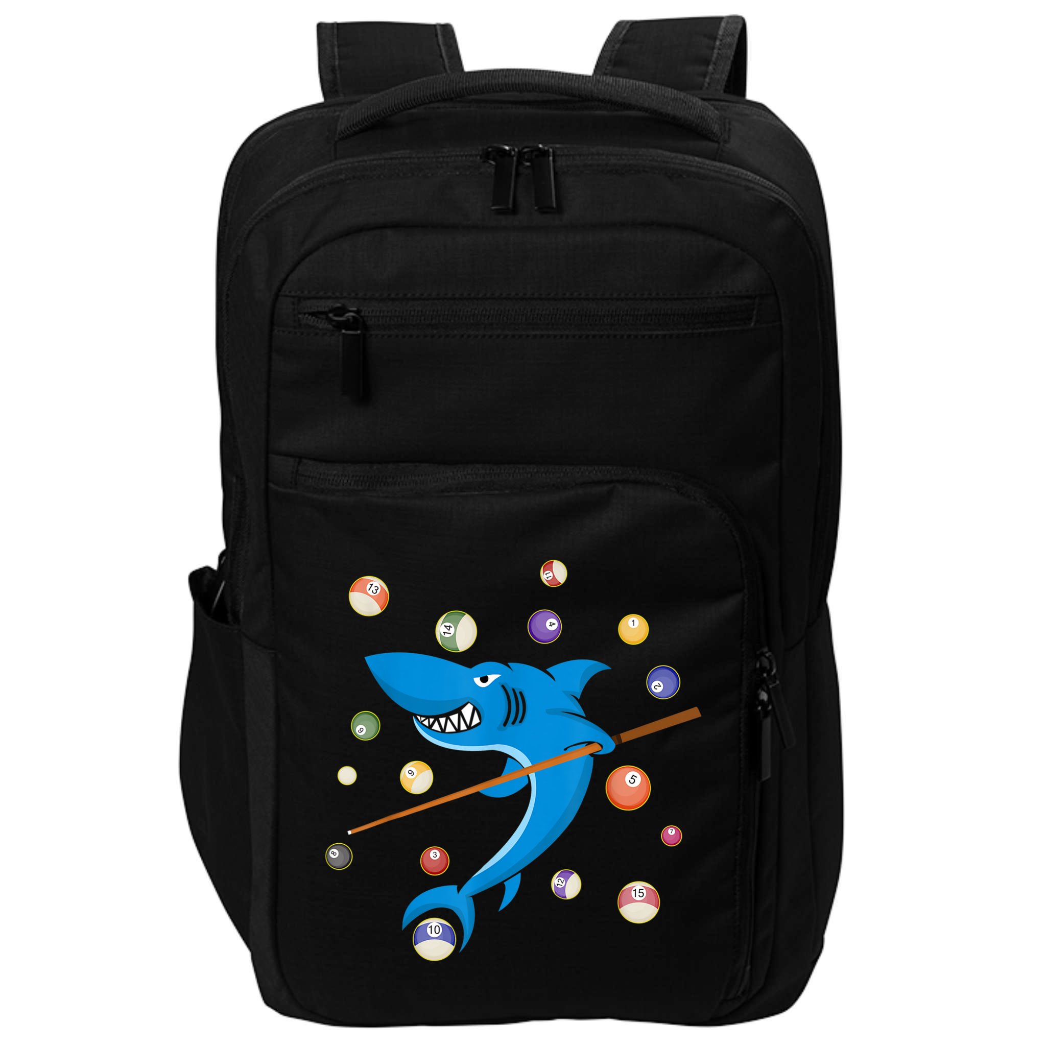 Billiard Shark 8 Ball Player Pool Table Cue Stick Snooker Impact Tech Backpack
