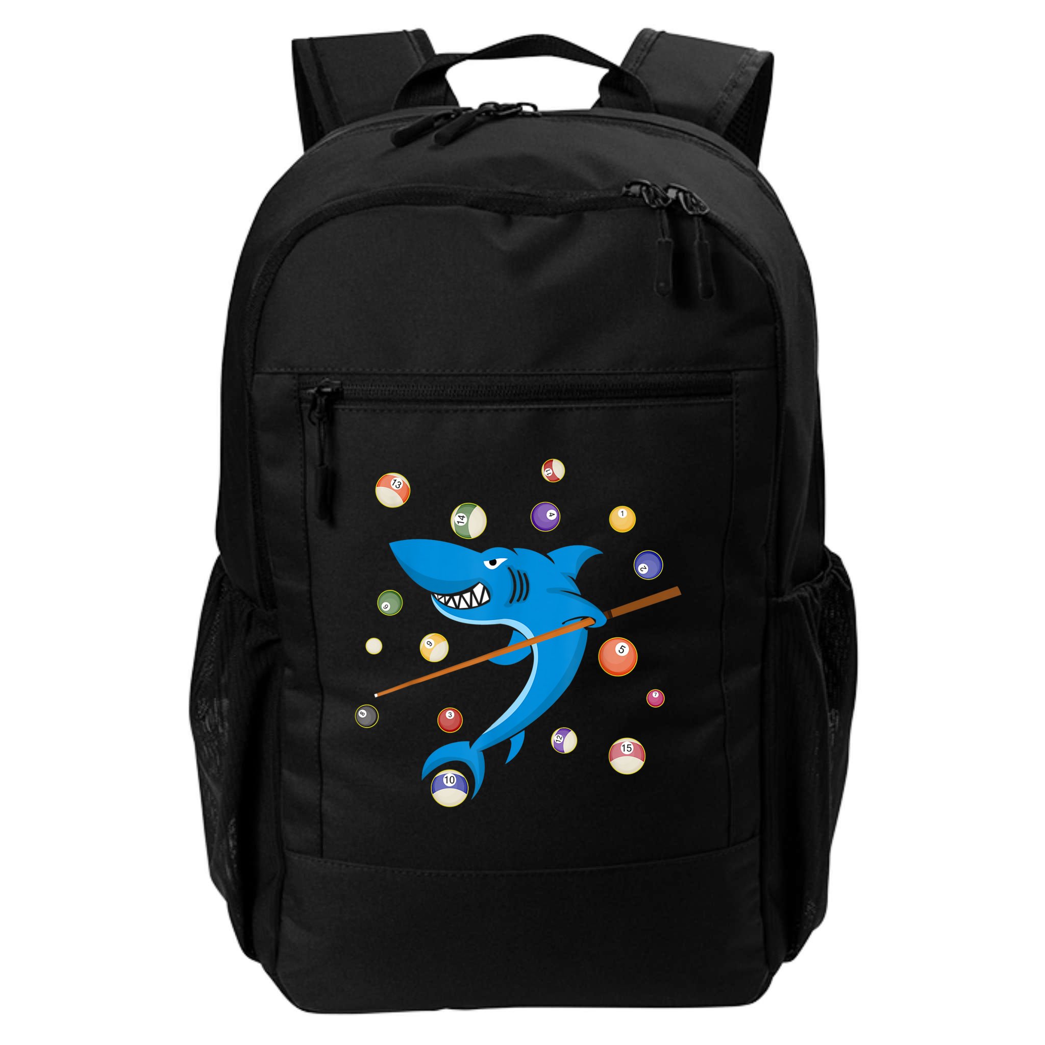 Billiard Shark 8 Ball Player Pool Table Cue Stick Snooker Backpack