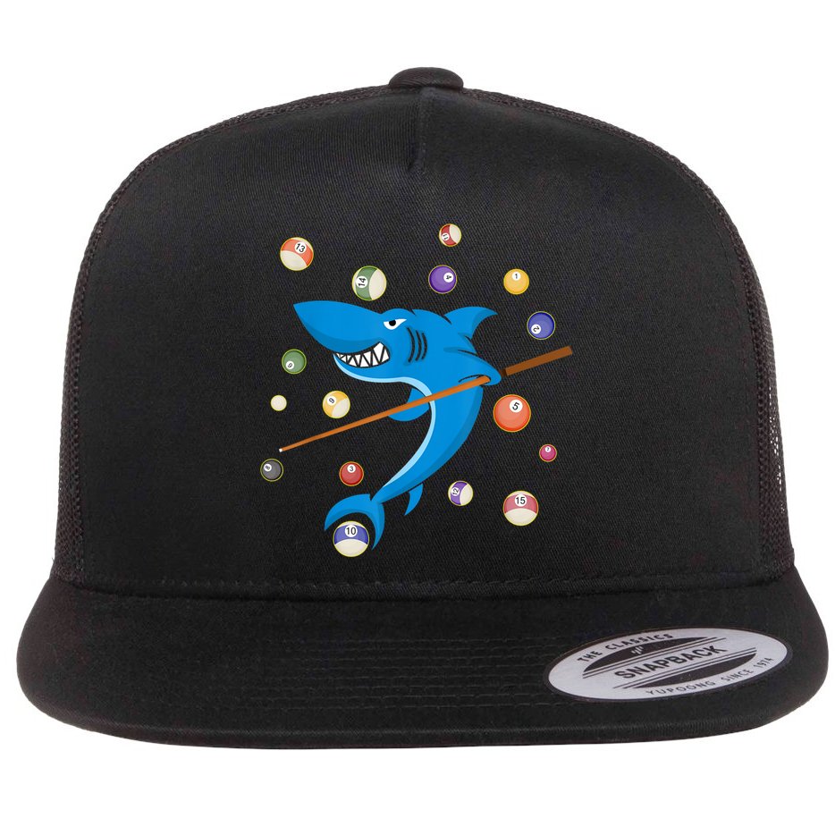 Billiard Shark 8 Ball Player Pool Table Cue Stick Snooker Flat Bill Trucker Hat