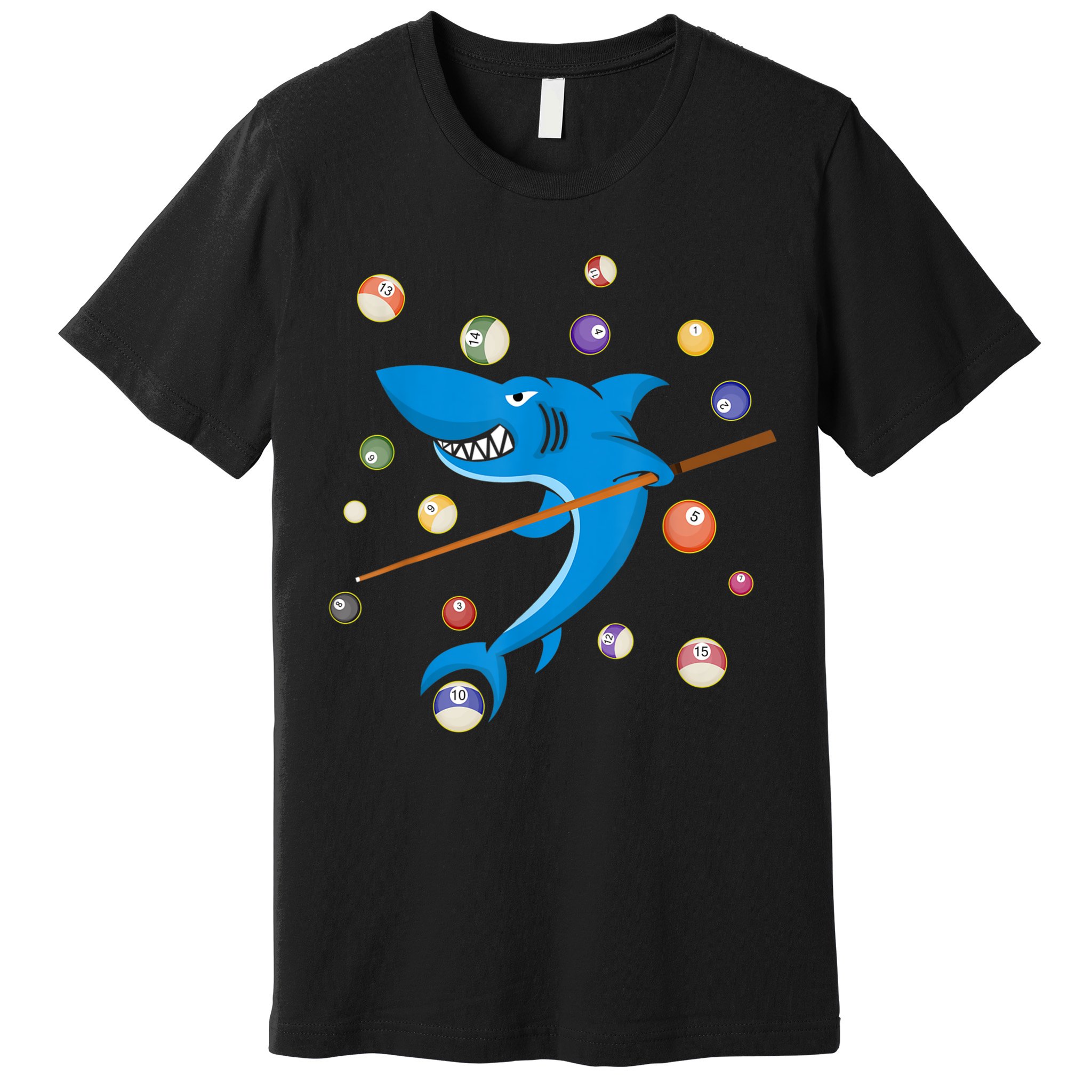 Billiard Shark 8 Ball Player Pool Table Cue Stick Snooker Premium T-Shirt