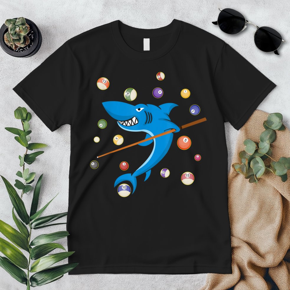 Billiard Shark 8 Ball Player Pool Table Cue Stick Snooker Premium T-Shirt