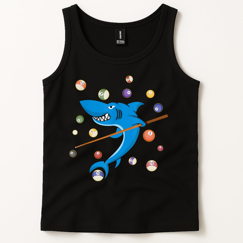 Billiard Shark 8 Ball Player Pool Table Cue Stick Snooker Tank Top