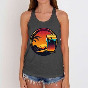 Beer Synthwave 80s Retrowave Aesthetic Women's Knotted Racerback Tank