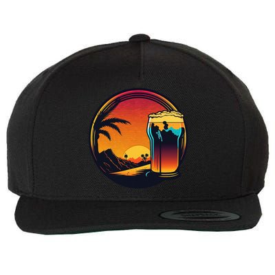 Beer Synthwave 80s Retrowave Aesthetic Wool Snapback Cap