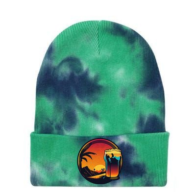 Beer Synthwave 80s Retrowave Aesthetic Tie Dye 12in Knit Beanie