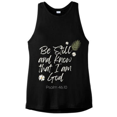 Be Still and Know That I Am God Psalm 46 10 Ladies PosiCharge Tri-Blend Wicking Tank