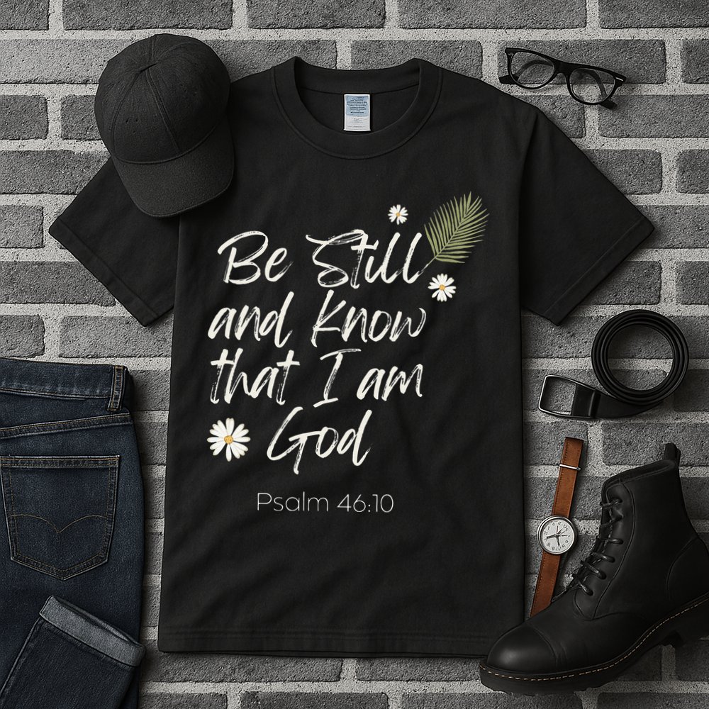 Be Still and Know That I Am God Psalm 46 10 Tall T-Shirt