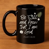 Be Still and Know That I Am God Psalm 46 10 11oz C Handle Ceramic Mug