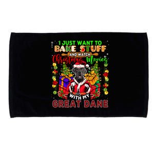 Bake Stuff And Watch Xmas Movies With My Great Dane Santa Cool Gift Microfiber Hand Towel