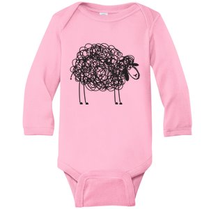 Black Sheepp Apparel Doodled With Texta Baby Long Sleeve Bodysuit