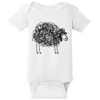 Black Sheepp Apparel Doodled With Texta Baby Bodysuit