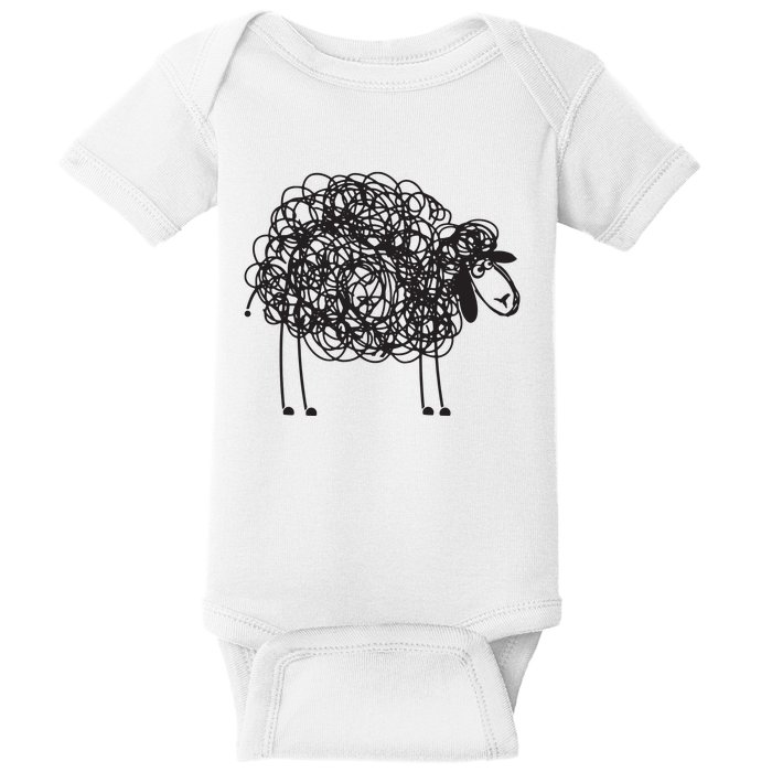 Black Sheepp Apparel Doodled With Texta Baby Bodysuit