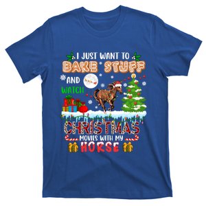 Bake Stuff And Watch Xmas Movies With My Horse Santa Farmer Cool Gift T-Shirt