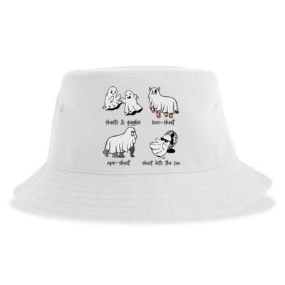 Boo Sheet Ape Sheet Sheets & Giggles Hits The Fan Ghost Meme Sustainable Bucket Hat