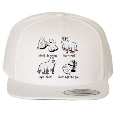 Boo Sheet Ape Sheet Sheets & Giggles Hits The Fan Ghost Meme Wool Snapback Cap