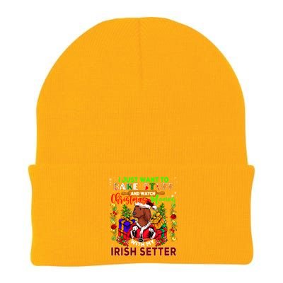 Bake Stuff And Watch Xmas Movies With My Irish Setter Santa Gift Knit Cap Winter Beanie