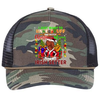 Bake Stuff And Watch Xmas Movies With My Irish Setter Santa Gift Retro Rope Trucker Hat Cap