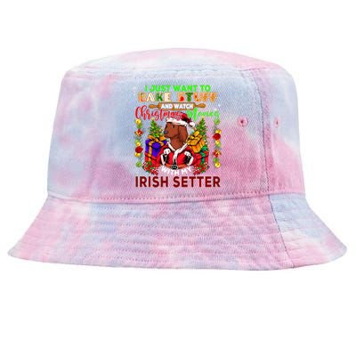 Bake Stuff And Watch Xmas Movies With My Irish Setter Santa Gift Tie-Dyed Bucket Hat