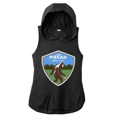 Bigfoot Sighting At Pisgah National Forest North Carolina Ladies PosiCharge Tri-Blend Wicking Draft Hoodie Tank