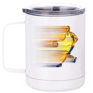 Basketball Sports Athlete Cutout 12 oz Stainless Steel Tumbler Cup