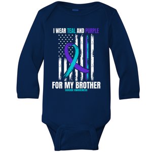 Brother Suicide Awareness Prevention American Flag Graphic Cute Gift Baby Long Sleeve Bodysuit