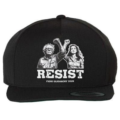 Bernie Sanders Aoc Fighting Oligarchy Wool Snapback Cap