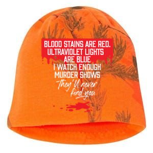 Blood Stains Are Red Ultraviolet Lights Are Blue True Crime Gift Kati - Camo Knit Beanie