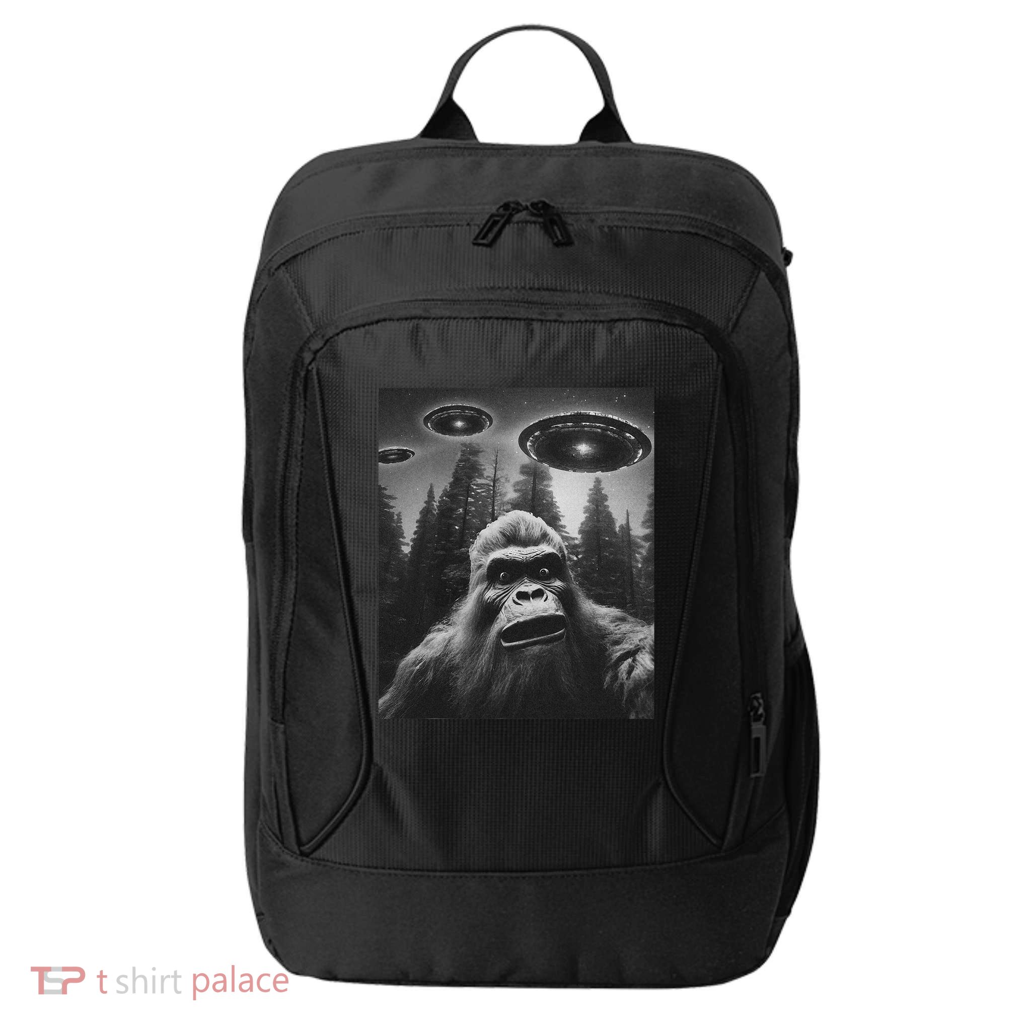 Bigfoot Sasquatch Alien Ufo City Backpack
