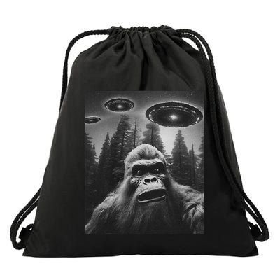 Bigfoot Sasquatch Alien Ufo Drawstring Bag