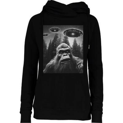 Bigfoot Sasquatch Alien Ufo Womens Funnel Neck Pullover Hood
