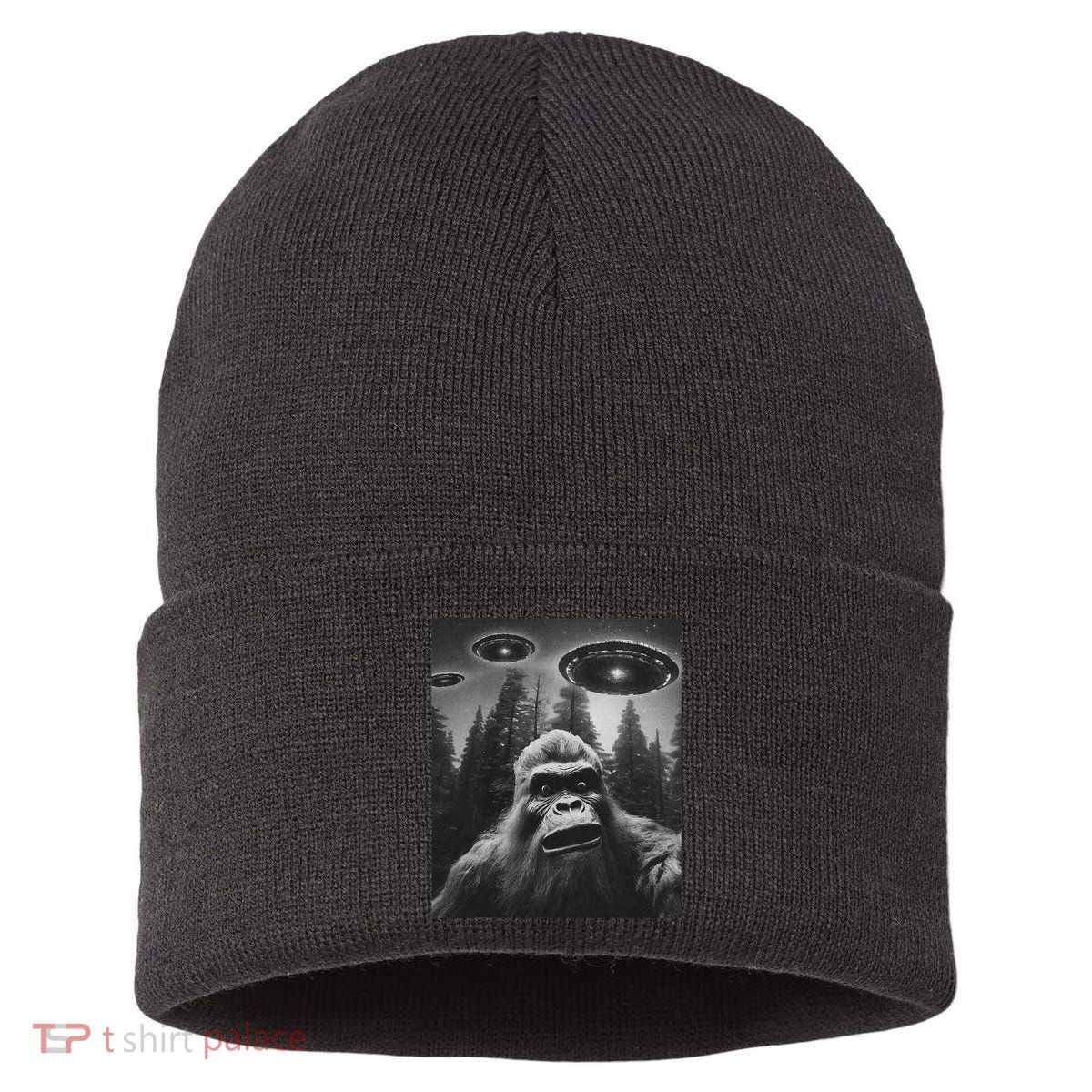 Bigfoot Sasquatch Alien Ufo Sustainable Knit Beanie