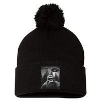 Bigfoot Sasquatch Alien Ufo Pom Pom 12in Knit Beanie