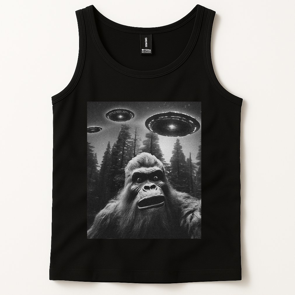 Bigfoot Sasquatch Alien Ufo Tank Top