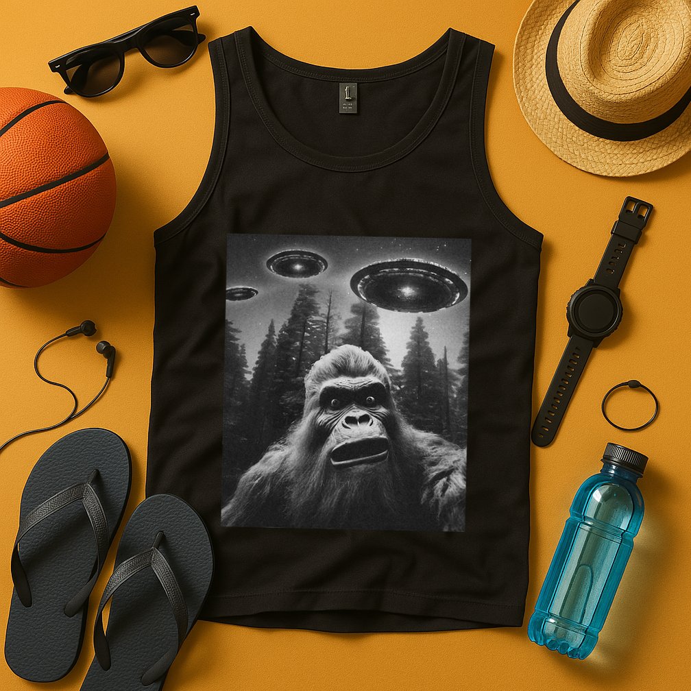 Bigfoot Sasquatch Alien Ufo Tank Top