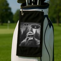 Bigfoot Sasquatch Alien Ufo Golf Towel
