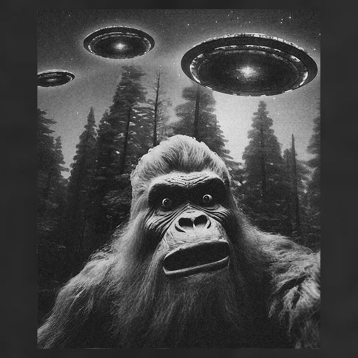 Bigfoot Sasquatch Alien Ufo Golf Towel