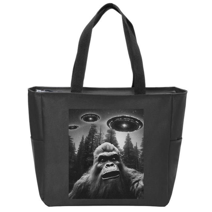 Bigfoot Sasquatch Alien Ufo Zip Tote Bag