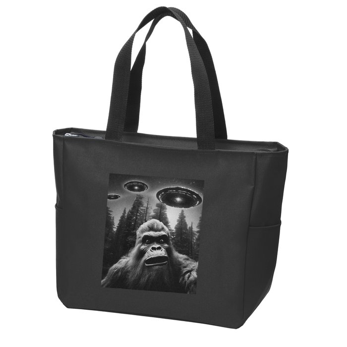 Bigfoot Sasquatch Alien Ufo Zip Tote Bag