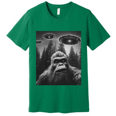 Bigfoot Sasquatch Alien Ufo Premium T-Shirt