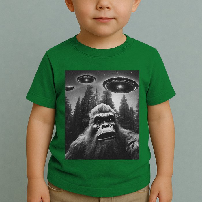 Bigfoot Sasquatch Alien Ufo Toddler T-Shirt