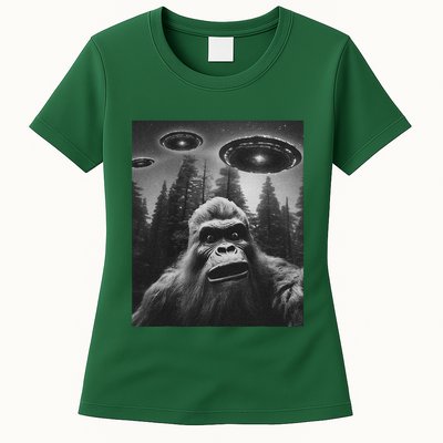 Bigfoot Sasquatch Alien Ufo Womens T-Shirt