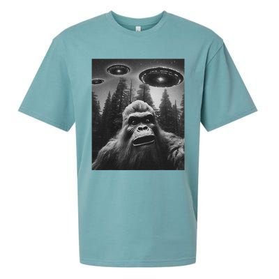 Bigfoot Sasquatch Alien Ufo Sueded Cloud Jersey T-Shirt